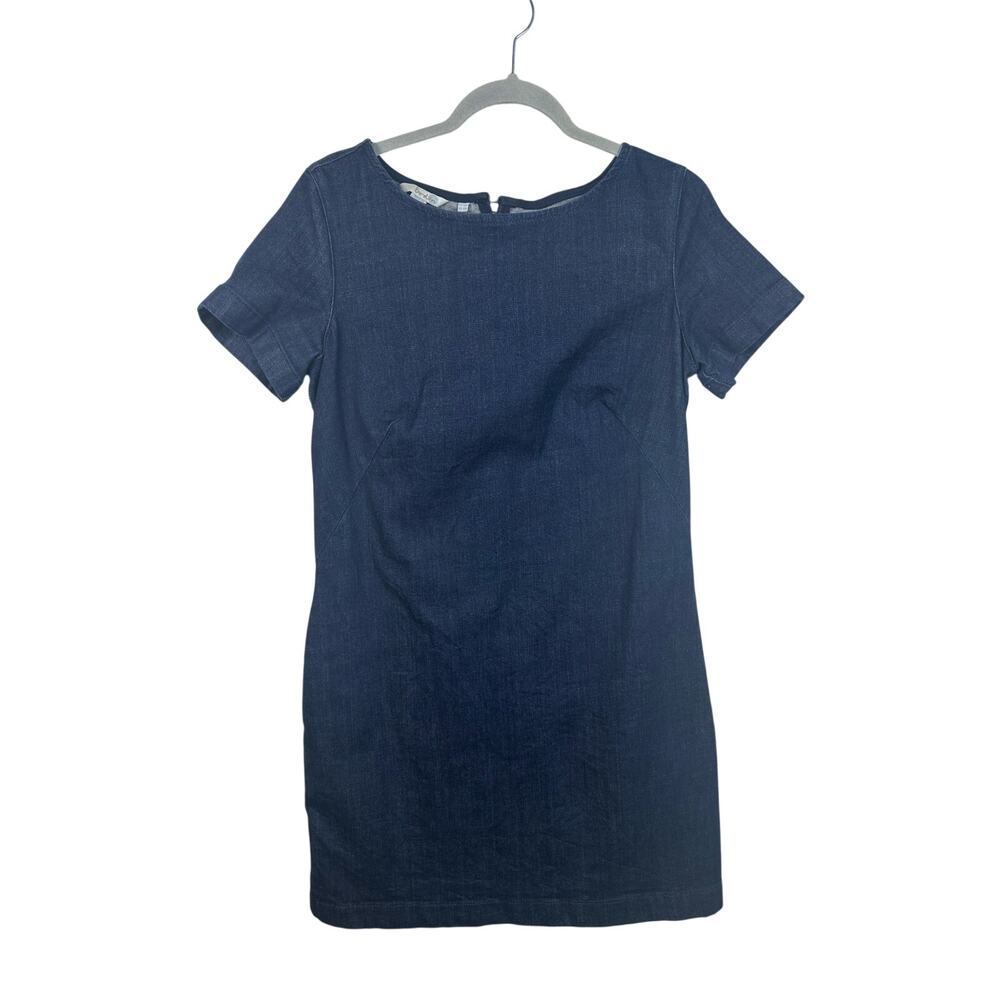 Boden Pippa Tunic Sheath Dress Women 8 Blue‎ EUC Dark Wash Denim Short Sleeve